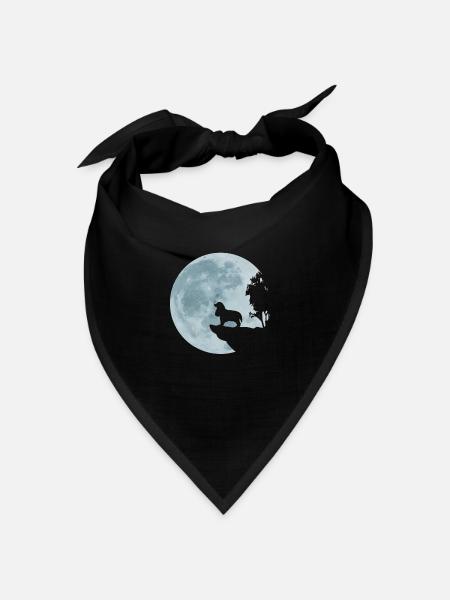 Cocker Spaniel Vollmond Hund Liebe Cocker Geschenk - Bandana Dreieckstuch - Schwarz
