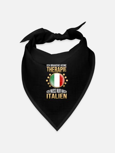 Italien Flag Länderliebe Unisex Lustiger Spruch - Bandana Dreieckstuch - Schwarz