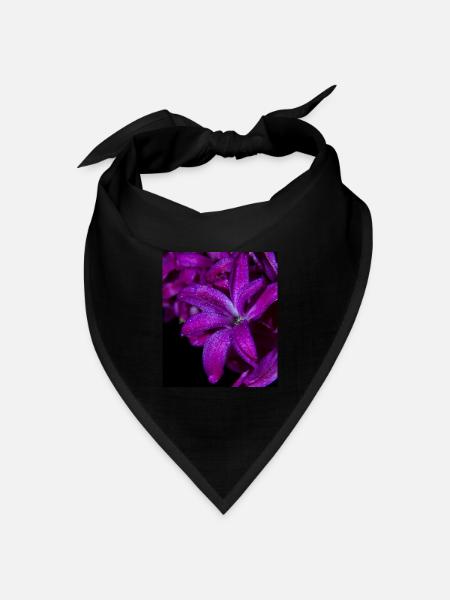 Lila Hyazinthe Blume - Bandana Dreieckstuch - Schwarz
