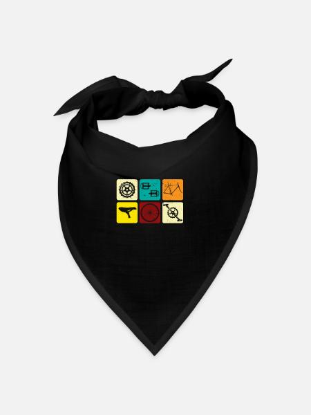 Radfahren Vintage Radfahrer Velo Geschenk - Bandana Dreieckstuch - Schwarz