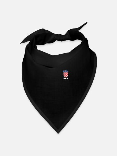 Kroatien Hrvatska Flagge Vatreni Geschenk - Bandana Dreieckstuch - Schwarz
