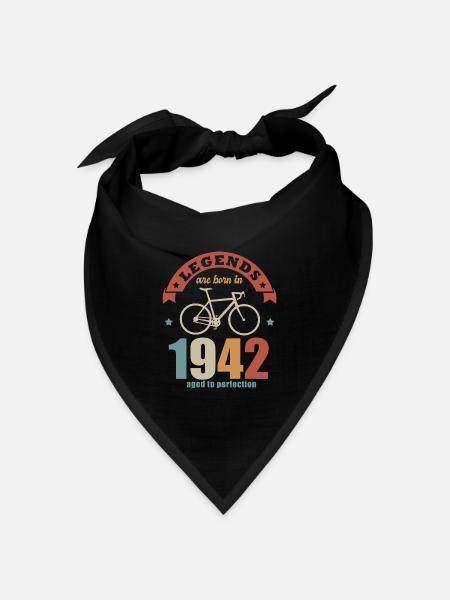 Radsport-Jubiläum Jahrgang 1942 80 Jahre - Bandana Dreieckstuch - Schwarz