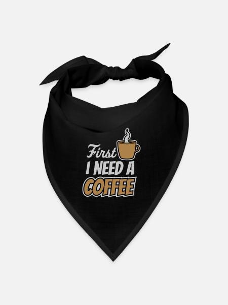 Fist I need Coffee - Bandana Dreieckstuch - Schwarz