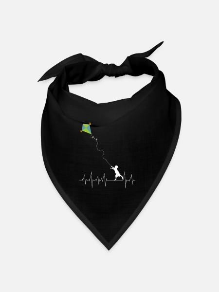 Lenkdrachen Drachen Herzschlag Drachenfliegen - Bandana Dreieckstuch - Schwarz