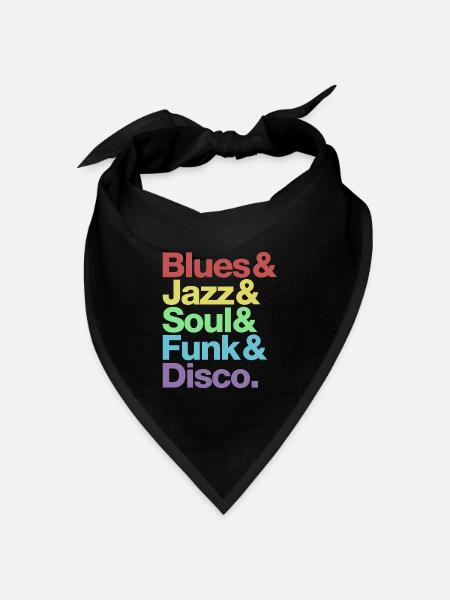 Blues Jazz Soul Funk Disco - Bandana Dreieckstuch - Schwarz
