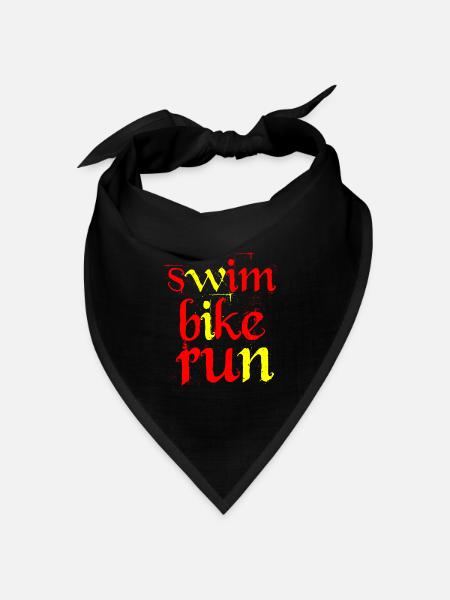Triathlon Swim Bike Run Marathon - Bandana Dreieckstuch - Schwarz