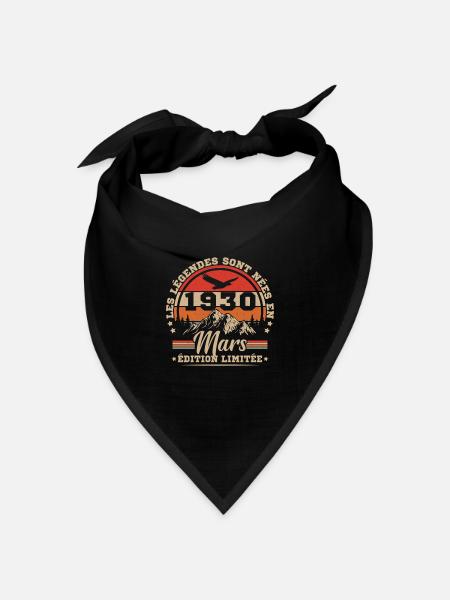 Geburtstagsgeschenk geboren im März 1930 - Bandana Dreieckstuch - Schwarz