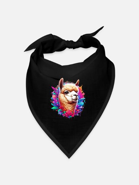 Alpaka - Bandana Dreieckstuch - Schwarz