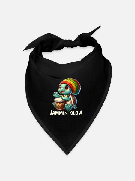 Reggae-Schildkröte - Bandana Dreieckstuch - Schwarz