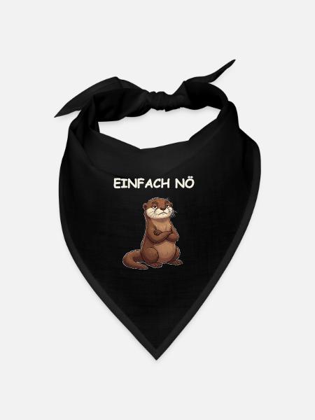 Lustiger Spruch Otter - Bandana Dreieckstuch - Schwarz