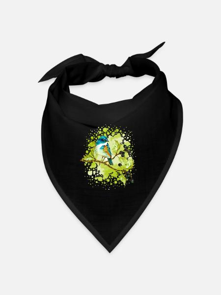 Vogel - Bandana Dreieckstuch - Schwarz