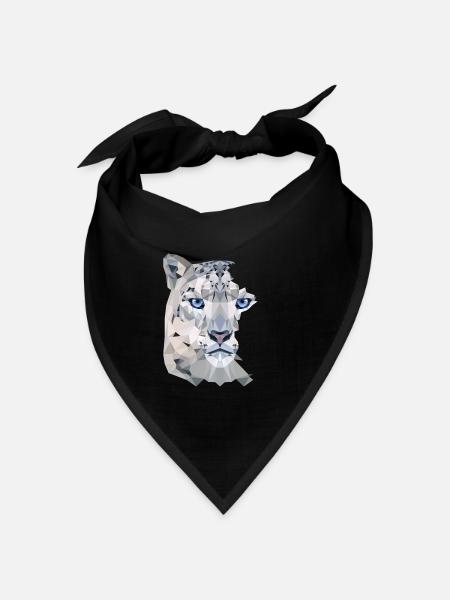 Snow Leopard Split - Bandana Dreieckstuch - Schwarz