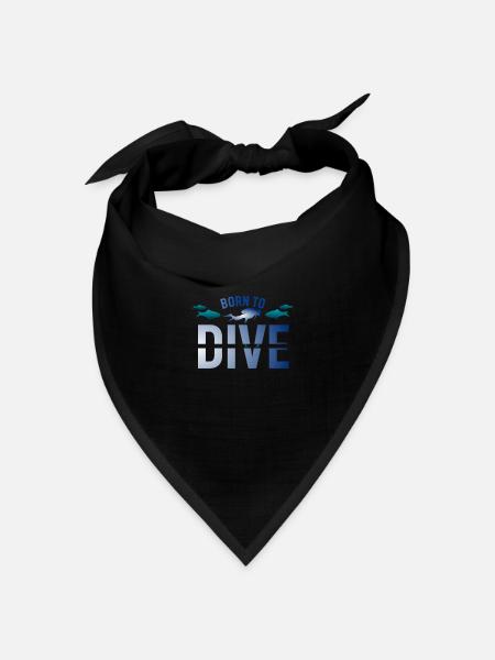 Tauchen Meer Schnorcheln Unterwasser Taucher Ozean - Bandana Dreieckstuch - Schwarz