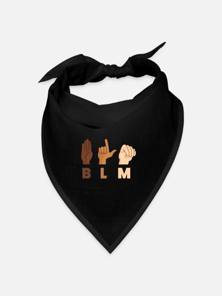 Black Lives Matter ASL Gleichheit BLM Geschenk - Bandana Dreieckstuch - Schwarz