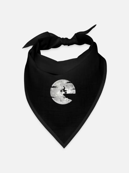 Motorrad Motocross Vollmond Motorrad fahren - Bandana Dreieckstuch - Schwarz