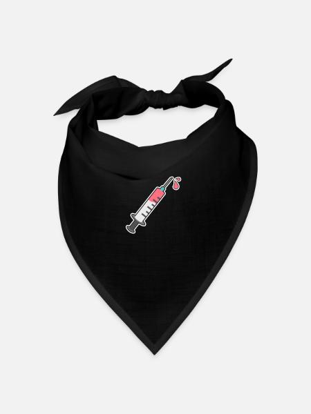 Spritzendesign für Menschen, die im Krankenhaus - Bandana Dreieckstuch - Schwarz