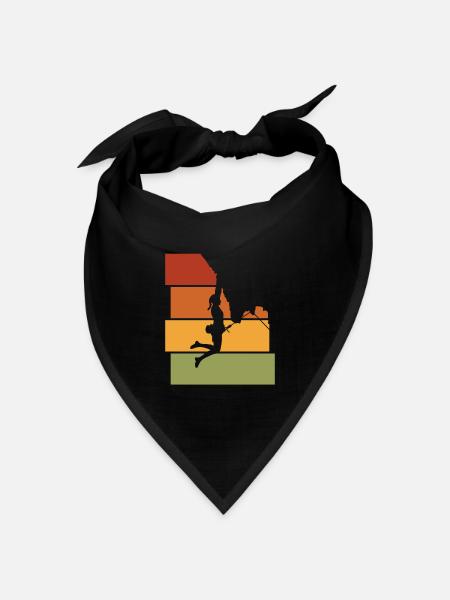 Berg Bergsteigen Klettern Geschenk Bouldern Retro - Bandana Dreieckstuch - Schwarz