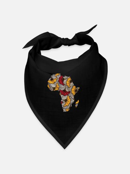 Afrika-Wachs-Hochzeitsblumen-Karte - Bandana Dreieckstuch - Schwarz