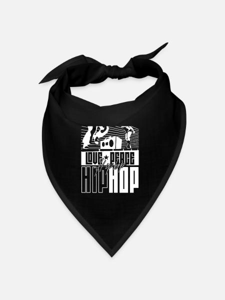 Liebe Frieden Hip Hop Musik Hiphop Tänzer Rap - Bandana Dreieckstuch - Schwarz