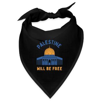 Scheich Jarrah Freies Palästina BLM Krieg Frieden Gaza - Bandana Dreieckstuch - Schwarz - Vorne
