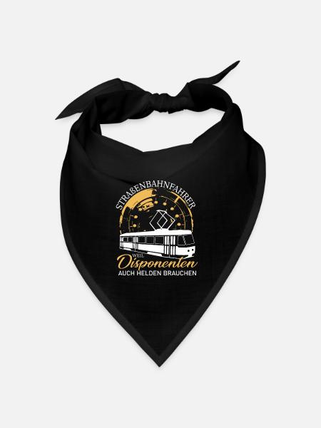 Straßenbahnfahrer Straßenbahn Sprüche Geschenk - Bandana Dreieckstuch - Schwarz