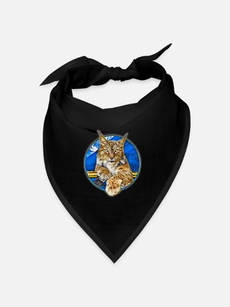 Luchs Wildkatze Freiheit - Bandana Dreieckstuch - Schwarz
