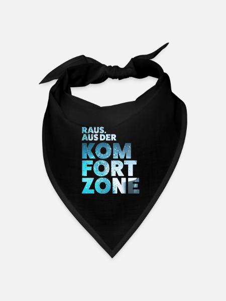 Raus aus der Komfortzone - Bandana Dreieckstuch - Schwarz