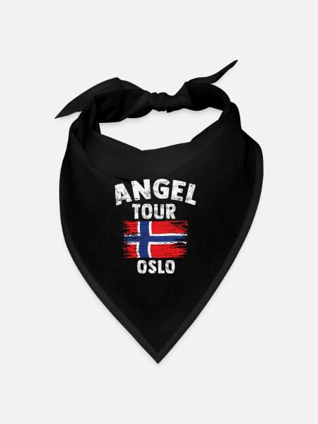 OSLO - Angel Tour Norwegen Personalisierbar - Bandana Dreieckstuch - Schwarz