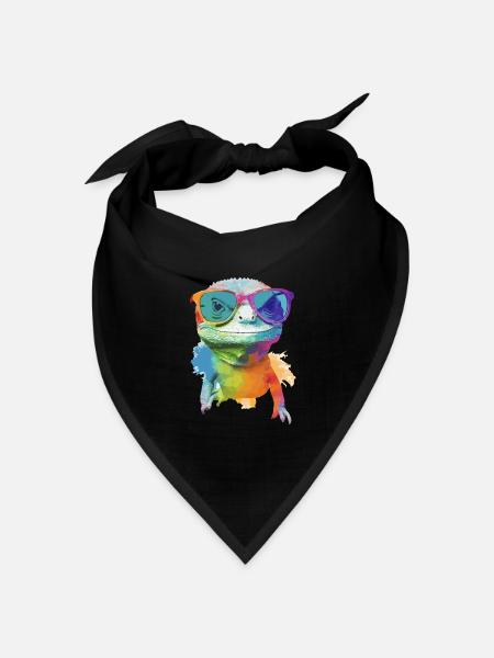 Zoozoo die Eidechse - Bandana Dreieckstuch - Schwarz