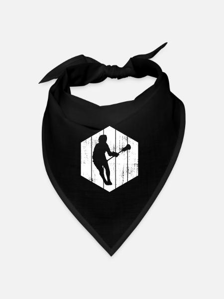 Lacrosse Spieler Zeichnung - Bandana Dreieckstuch - Schwarz