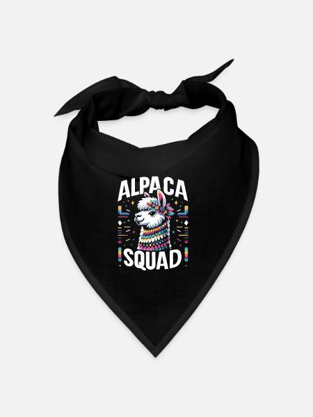 Alpaka Llama - Bandana Dreieckstuch - Schwarz