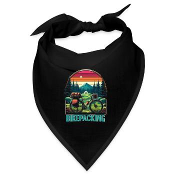 Bikepacking Sunset Trail - Bandana Dreieckstuch - Schwarz - Vorne