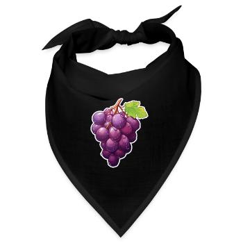 Trauben blau Rebe - Bandana Dreieckstuch - Schwarz - Vorne