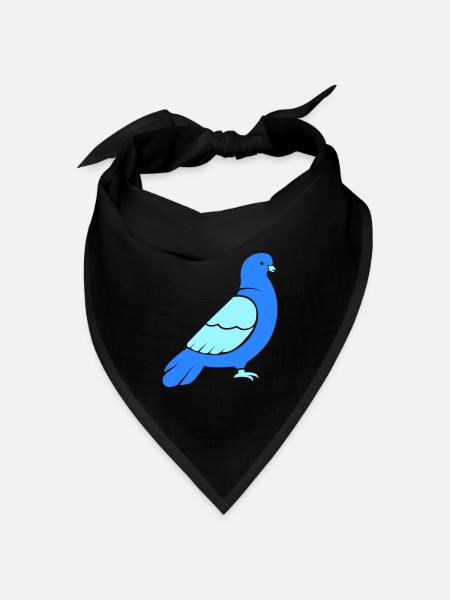 taube - Bandana Dreieckstuch - Schwarz
