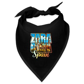 Reisen Spanien Stadt Saragossa - Bandana Dreieckstuch - Schwarz - Vorne