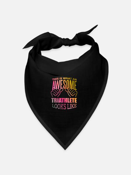 Triathlon-Triathlon-Triathlon - Bandana Dreieckstuch - Schwarz