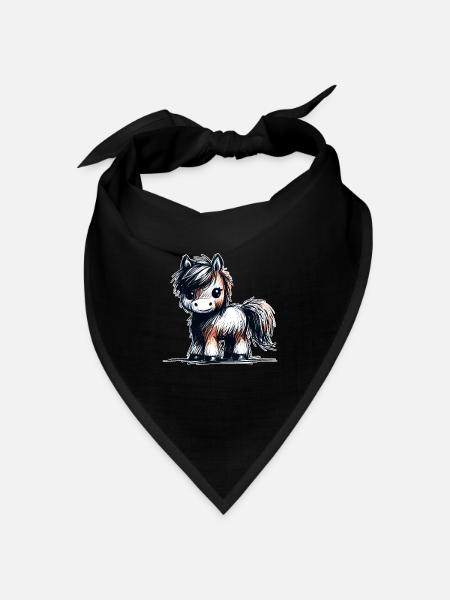 Pferdchen - Bandana Dreieckstuch - Schwarz