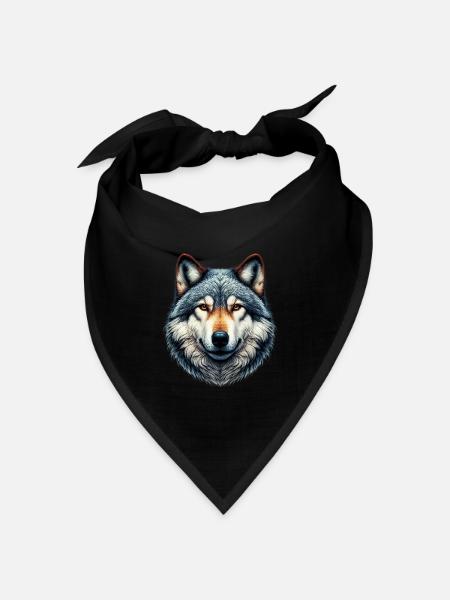 Wolf - Bandana Dreieckstuch - Schwarz