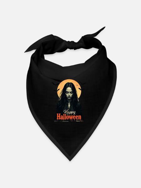 Gotische Halloween Hexe - Bandana Dreieckstuch - Schwarz