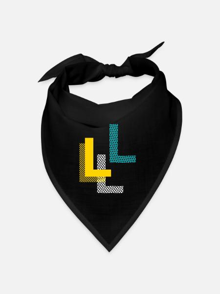 Buchstabe L - Bandana Dreieckstuch - Schwarz
