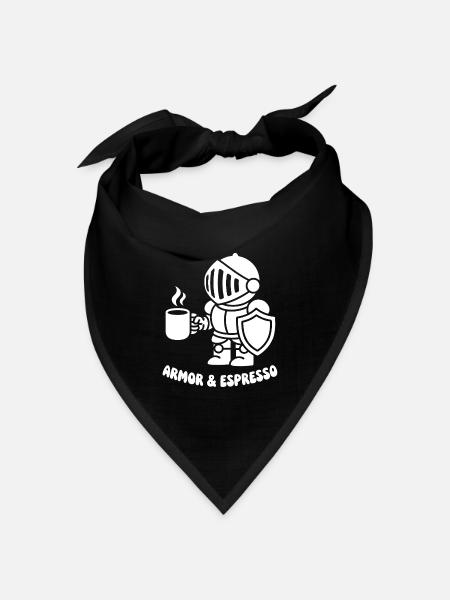 Ritter Rüstung Espresso Motiv - Bandana Dreieckstuch - Schwarz