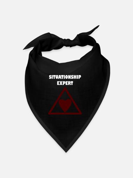 Beziehungs-Experte im Dreieck - Bandana Dreieckstuch - Schwarz