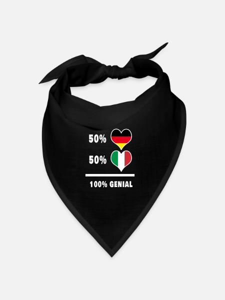 Deutschland und Italien genial / Geschenk - Bandana Dreieckstuch - Schwarz