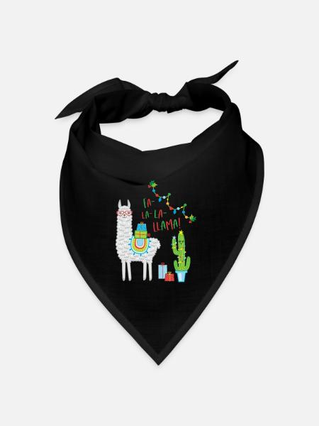 Fa la Llama Weihnachtspullover Weihnachtsgeschenk - Bandana Dreieckstuch - Schwarz
