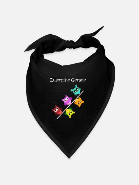eulersche gerade, Eulen, Geschenk für Mathematiker - Bandana Dreieckstuch - Schwarz