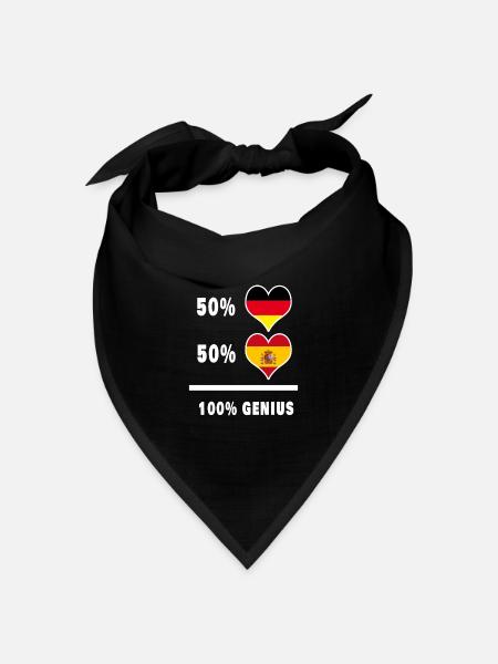 Deutschland und Spanien Genial / Geschenk - Bandana Dreieckstuch - Schwarz