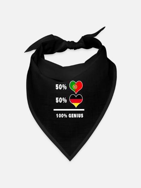 Deutschland und Portugal Genial / Geschenk - Bandana Dreieckstuch - Schwarz