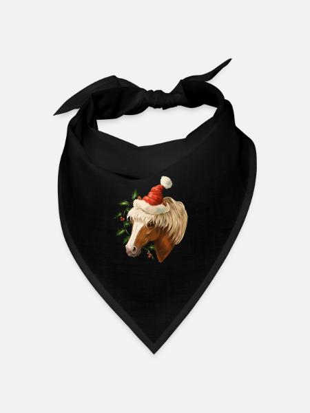 Christmas Pony - Bandana Dreieckstuch - Schwarz