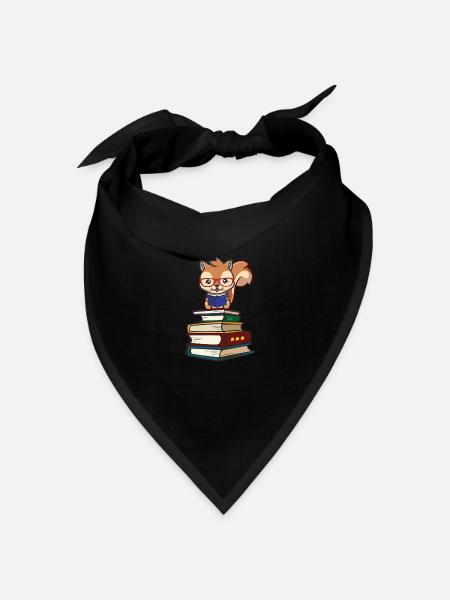 Eichhörnchen - Bandana Dreieckstuch - Schwarz