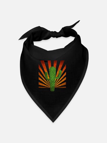Kaktus - Bandana Dreieckstuch - Schwarz